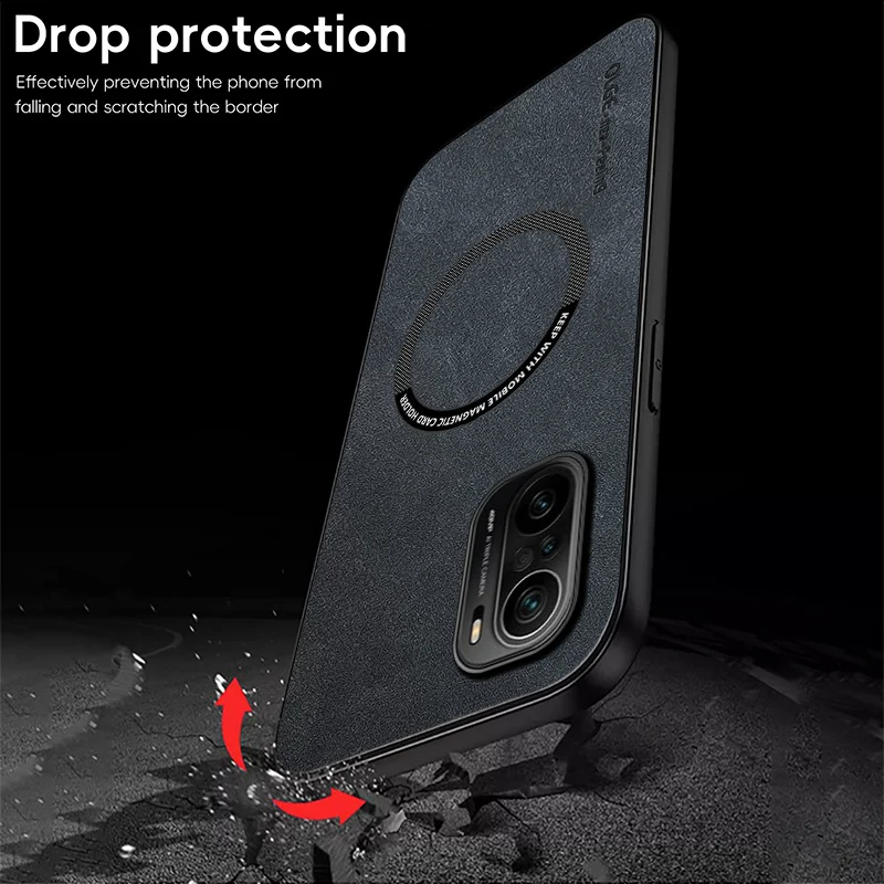 Magnetic Retro Leather Case For Xiaomi Poco F3 F4 PocoF3 PocoF4 Wireless Charging Phone Case Cover