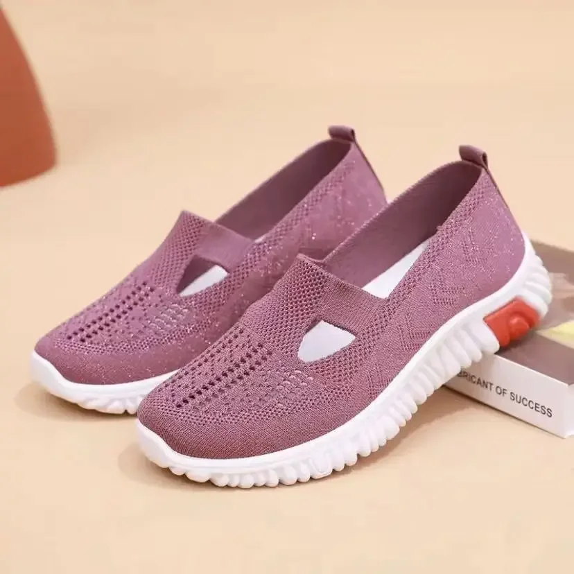 New Women's Sports Shoes Casual Lightweight Breathable Vulcanized Shoes Outdoor Fashion High Quality Oversized Flat Shoes