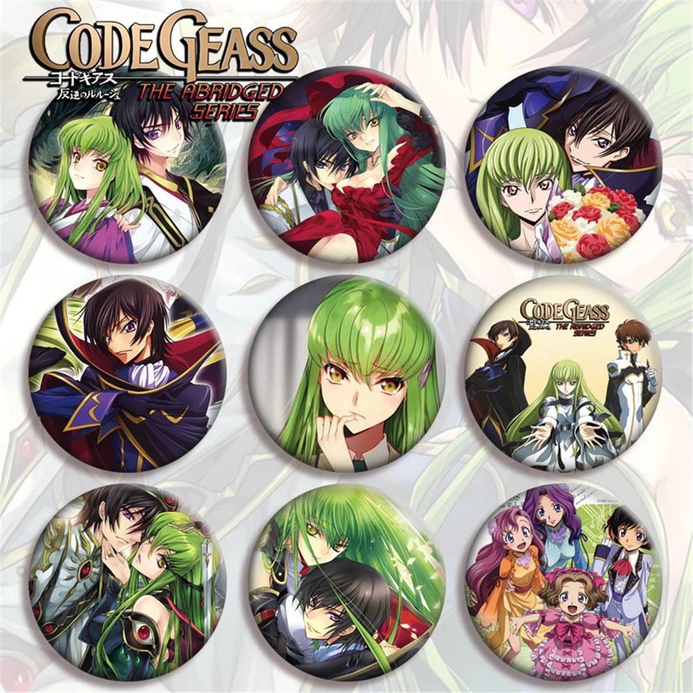 58mm Anime CODE GEASS Lelouch of the Rebellion Lelouch Lamperouge Cosplay COSTUME Badge Pin SPTE Tinplate Brooch﻿ Prop Xmas Gilf