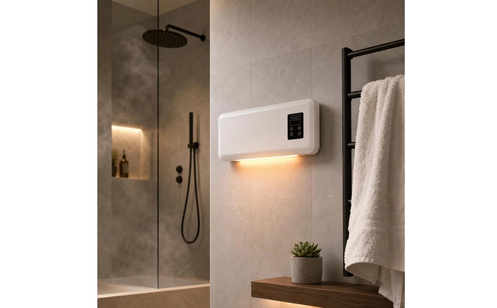 Electric Wall Heater Black Control Panel Wall-Mounted Heater Home Heating Slim Modern Electric Wall Heater Black Control Panel Wall-Mounted Heater Home Heating Slim Modern