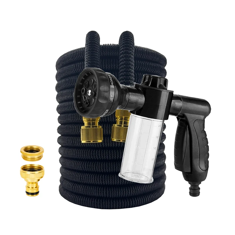 

Высококачественный гибкий расширяемый садовый шланг, насадка высокого давления, пенопластовый горшок, пистолет для чистки, шланг для мойки автомобиля, садовый шланг