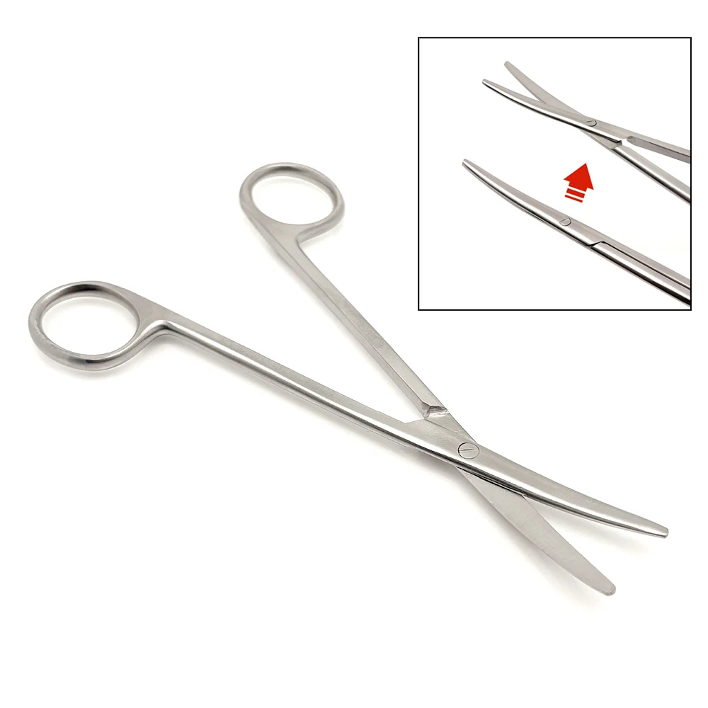 

14 см ножницы TC Metzenbaum, изогнутые хирургические стоматологические тупые узкие кончики для резки нежных тканей, медицинский инструмент