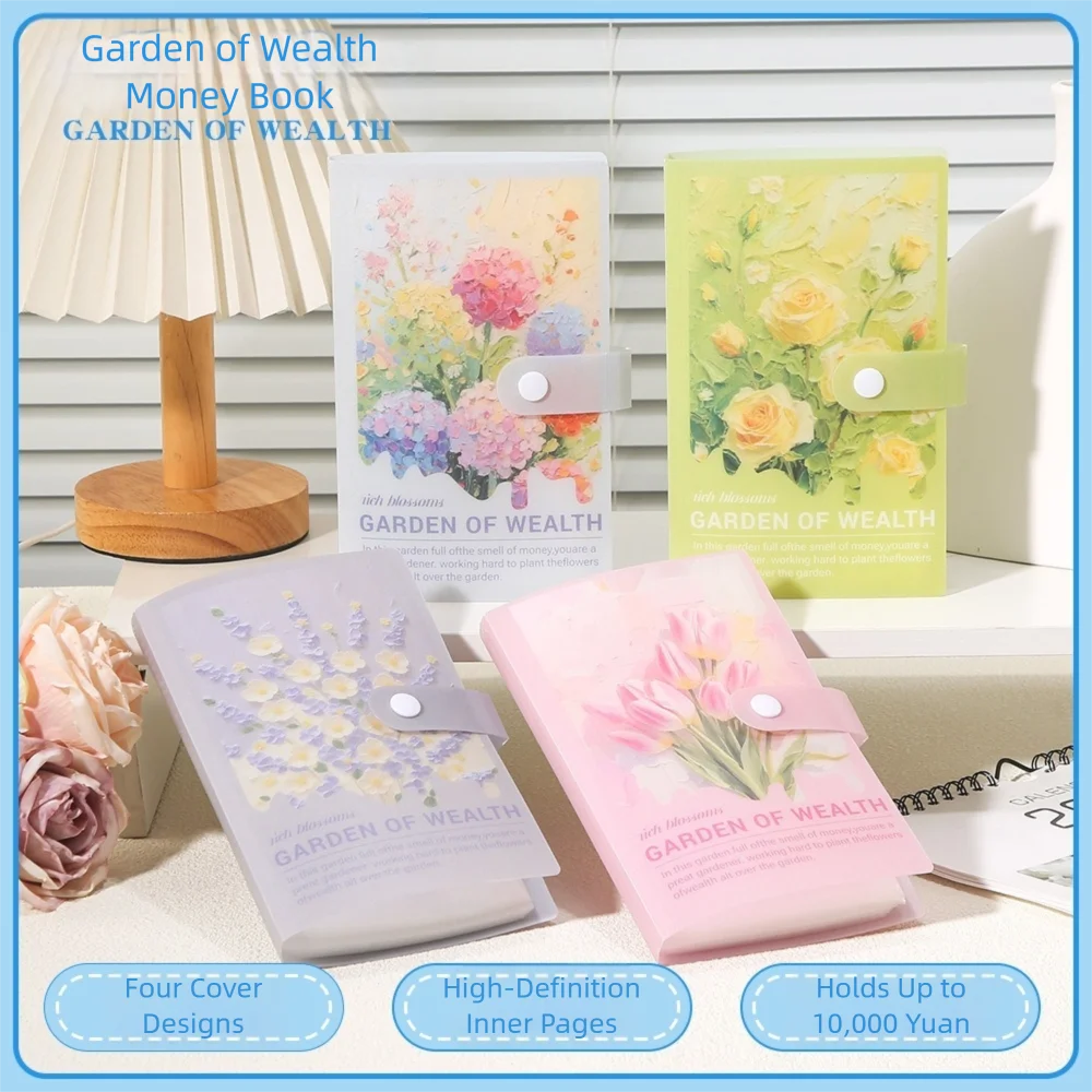 Save Money 100 Envelopes Money Saving Challenge Waterproof Oil Painting Savings Binder Cute Reusable