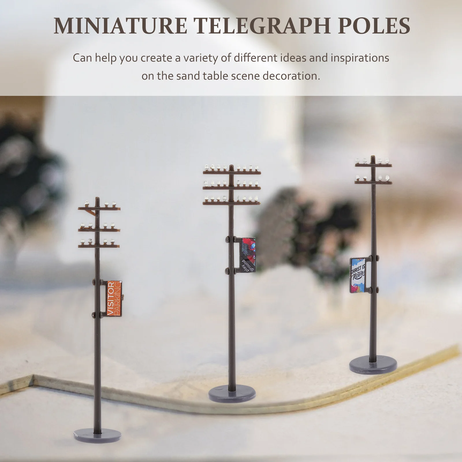 Toy Toys Telegraph Pole Model Micro Poles Miniature DIY Sand Table Ornaments Plastic