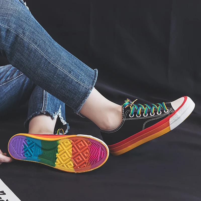 Fashion Colorful Women's Canvas Shoes Comfortable Low-Cut Women Skateboarding Sneakers Lace-Up Flat Shoes Woman zapatillas mujer