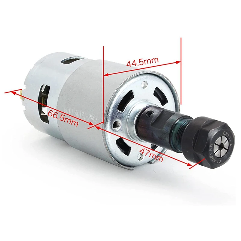 ABHU DC Motor CNC 775 Spindle Motor 100W 12-24VDC 20000RMP + ER11 Collet For DIY Mini CNC 3018 3018Pro 3018Pro-Max 3018Pro-N