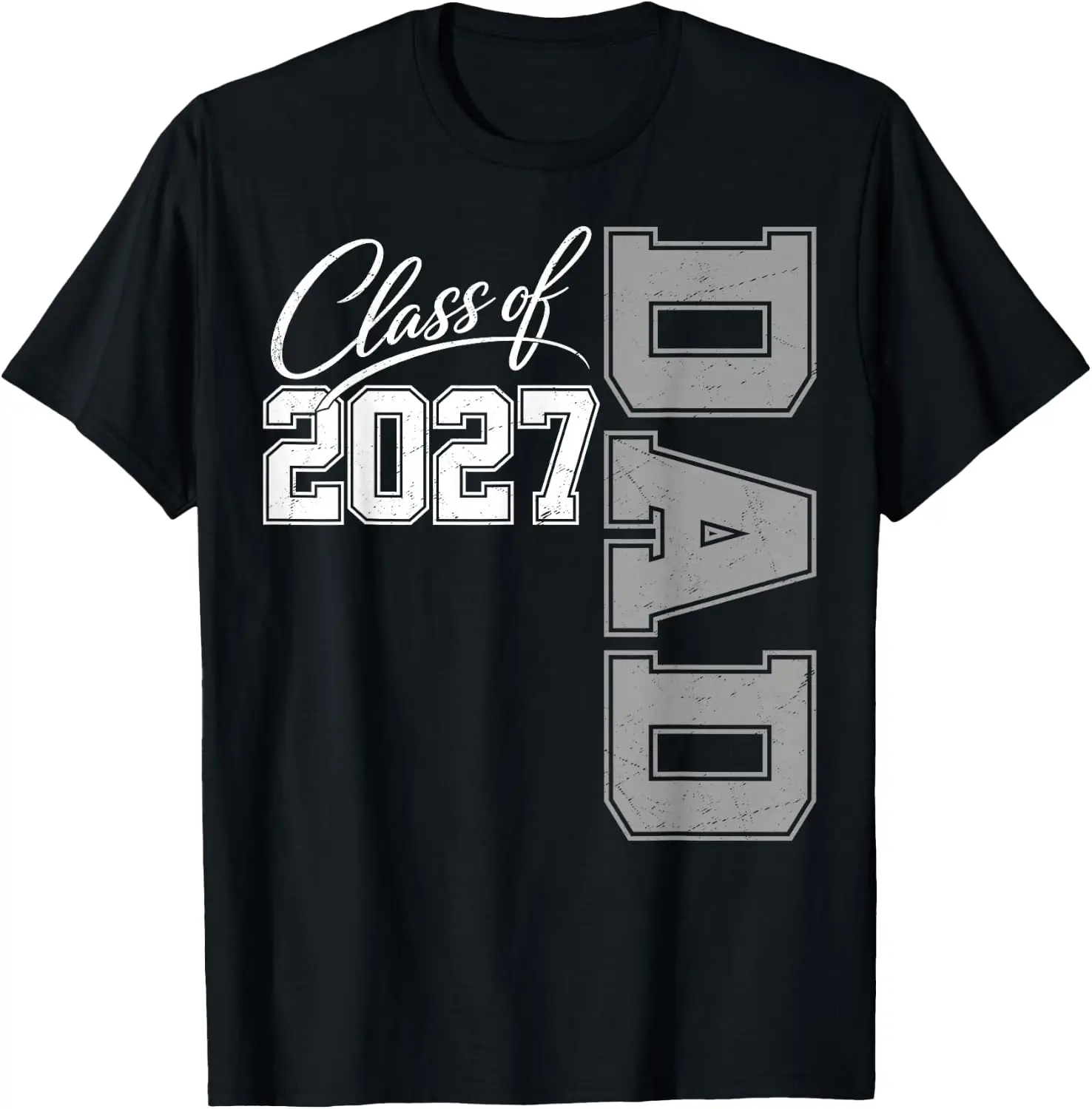 Class Of Senior 2027 Dad Father T-Shirt Summer short-sleeved breathable sweat-wicking versatile fashion T-shirt for back-to-school season, unisex, Y2K Fashionable Cartoon Anime