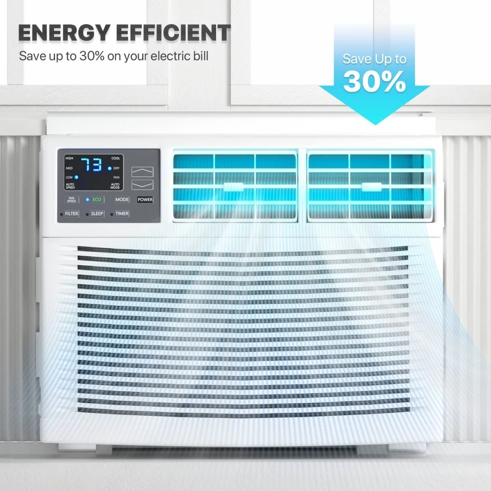 Window-Mounted Room Air Conditioner, Powerful Indoor AC with Multi-Speed Mode, Programmable Timer, Cool up to 450 Sq.Ft.