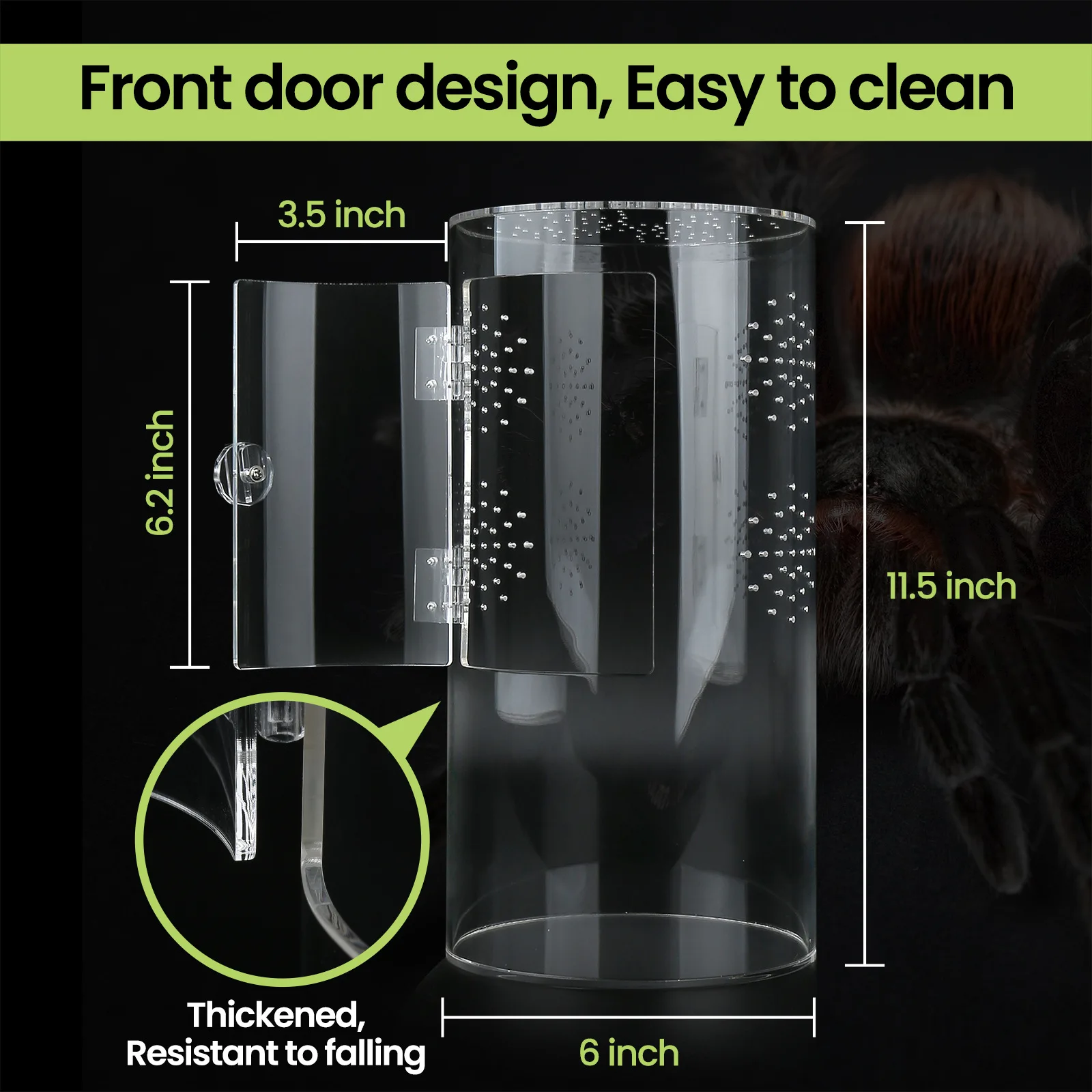 Jumping spider fence cylindrical pet box reptile feeding box with front door cross-border pet feeding box