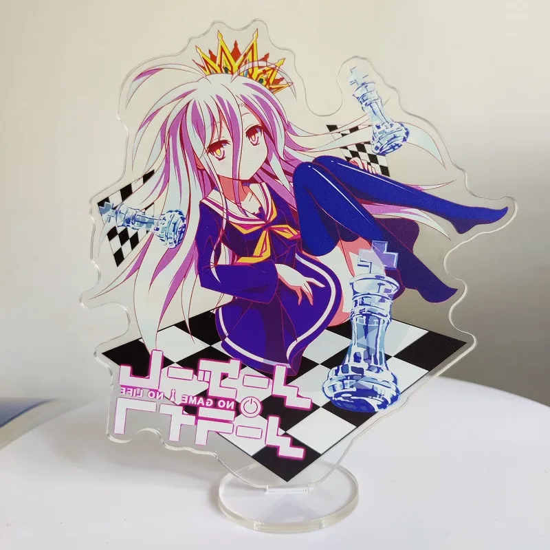 Anime NO GAME NO LIFE Character Cosplay stojący znak akrylowe kształty dwustronne stojaki Model nowy kreatywny talerz dekoracja biurka