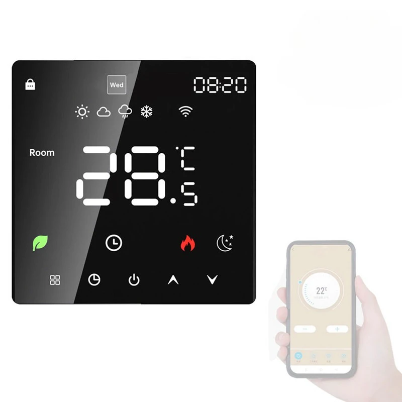 New graffiti smart WiFi electric floor heating thermostat with linkage water floor heating gas boiler wall-hung furnace t