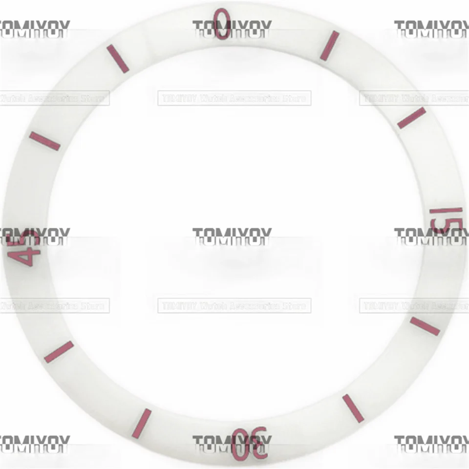 38MM×30.7MM White Black Ceramic Slanted Bezel Insert Fit for SEIKO Men's Mechanical Watch