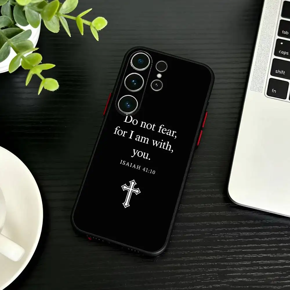 Bible Verse Jesus Christ Christian  Phone Case For Samsung S26,S25,S24,S23,S22,S21,S20,Plus,Fe,Lite,Others Black Cover