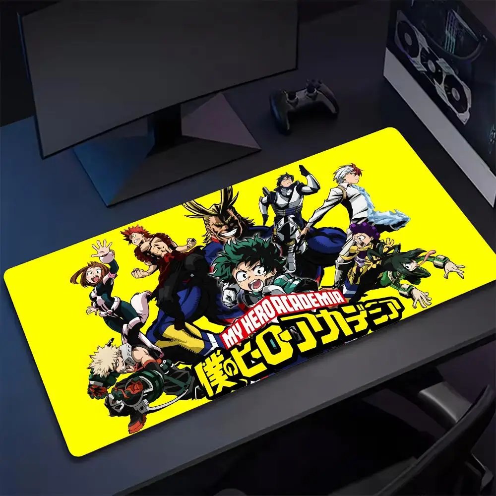 Hot Anime H-Hero Academia Mouse Pad Tapetes de Mesa Teclado, Borracha Kawai, Tapete de Mesa Antiderrapante, XXL90x40cm