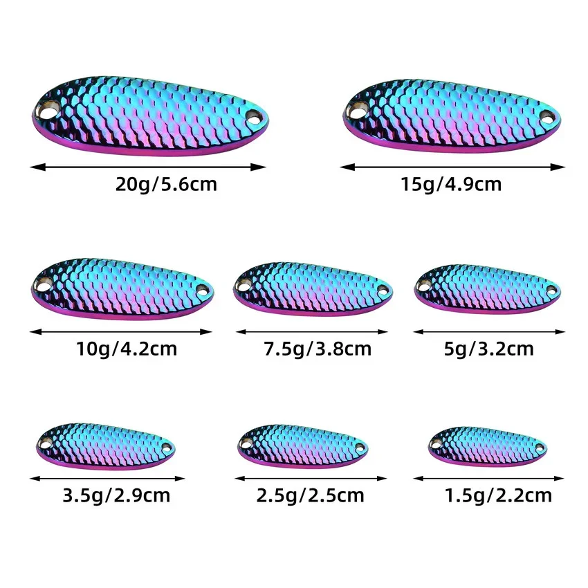 1pcs Metal 1.5-20g Colorful Fishing Lures Wobbler Spinner Bait Spoon Artificial Bass Hard Sequin Paillette Metal Steel Hook Lure