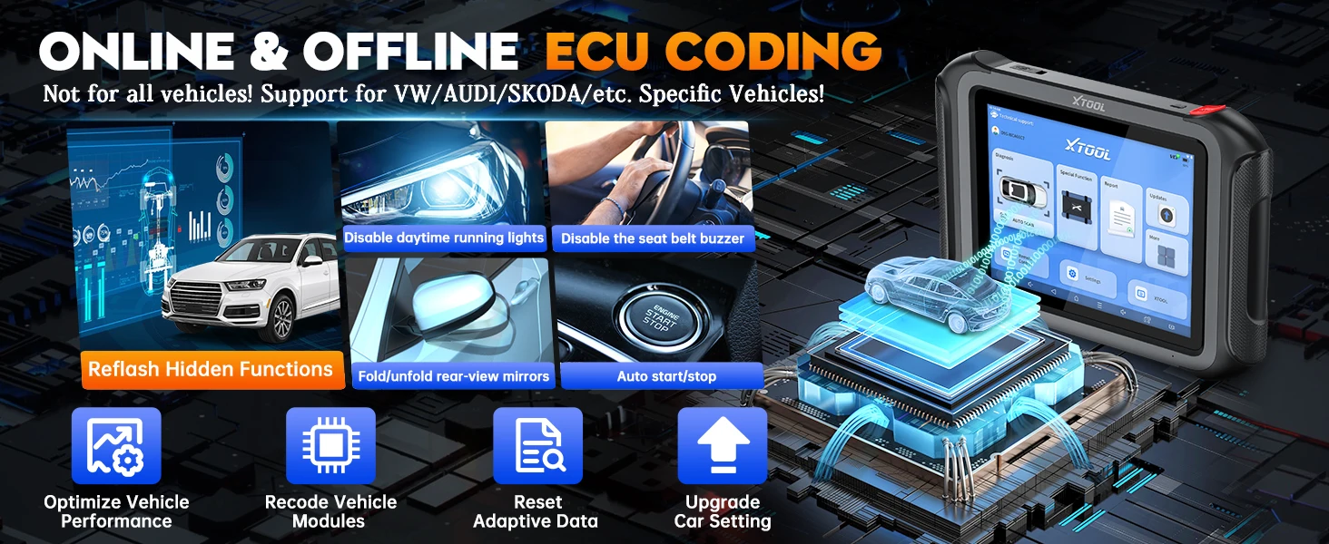 XTOOL D9S Intelligentes Auto-Diagnosegerät ECU-Codierung 45 Reset-Funktionen Schlüsselprogrammierung FCA AutoAuth DOIP CANFD Topologie Automobil-Scanner – Detail 2