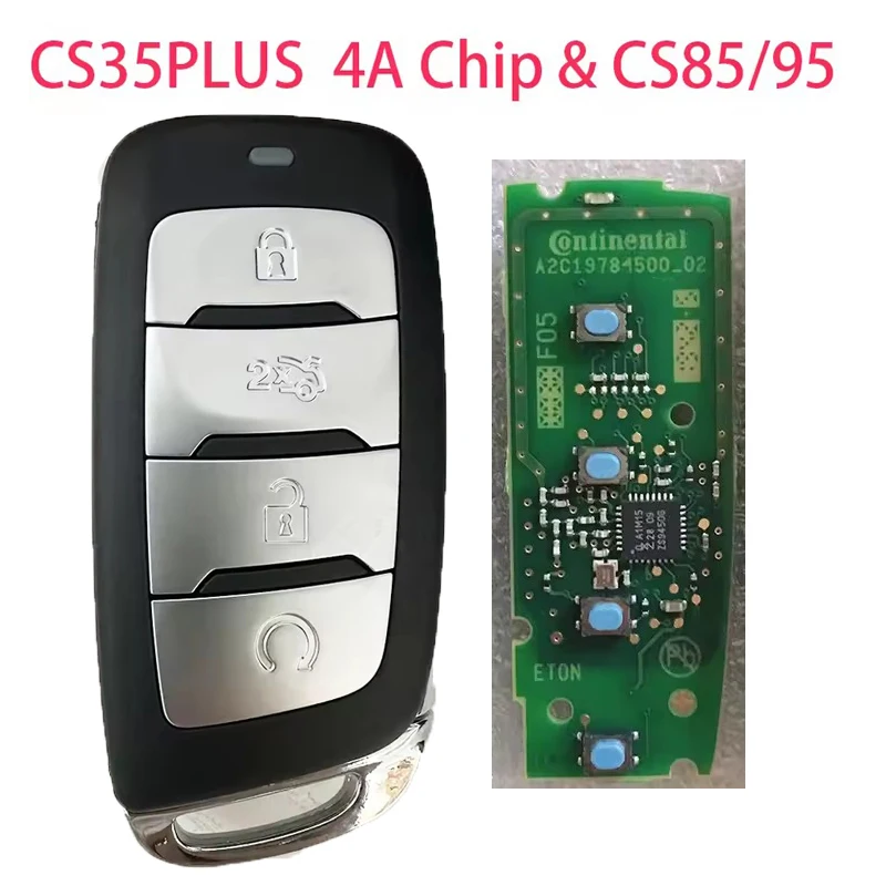 KEYECU Original Remote Control Key FOB 4Buttons with 4A Chip 433MHZ for Changan 2021-2022 CS35 Plus CS85/95 3608030-BQ01-AA