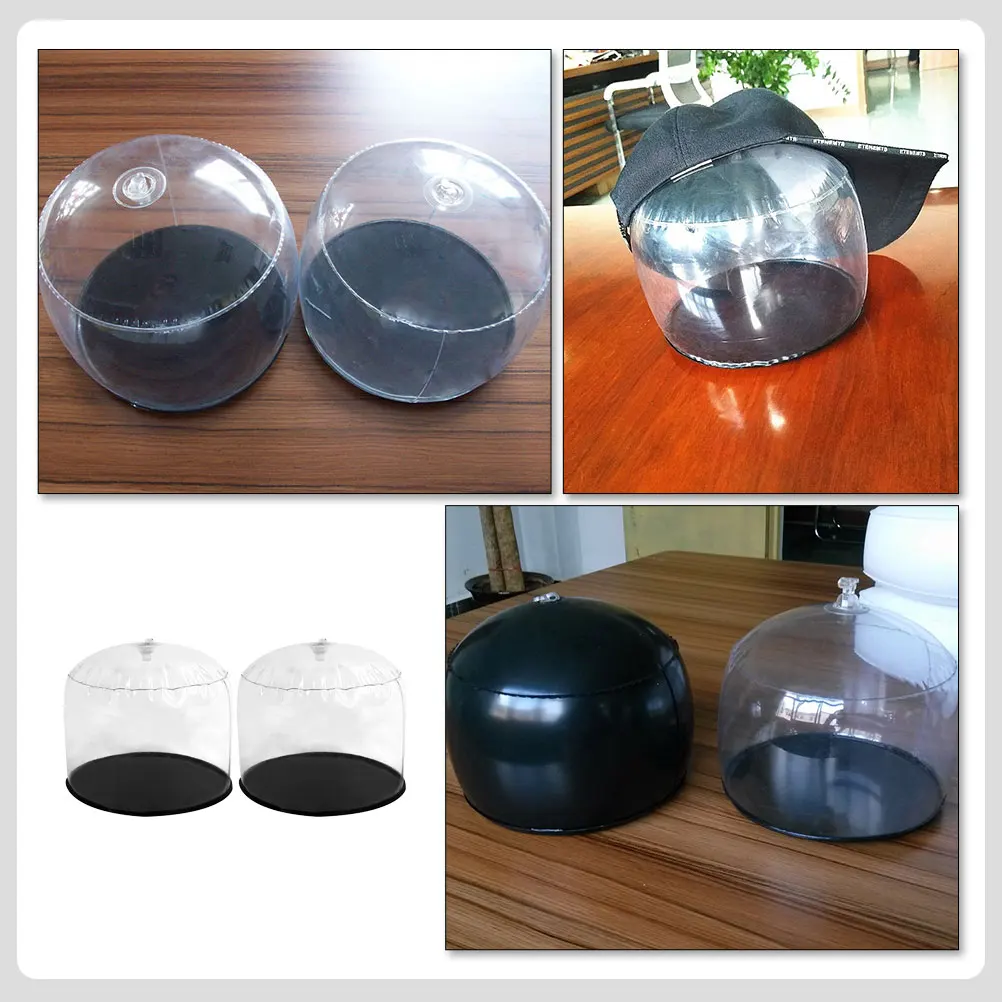 

2pcs Hat Styler Cap Display Holders Inflatable PVC Stand Support Storage Rack For Cowboy Wigs Round Hats