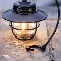 Portable Retro Usb Outdoor Led Camping Light Searchlight Hanging Tent Light Work Lamp with Handle