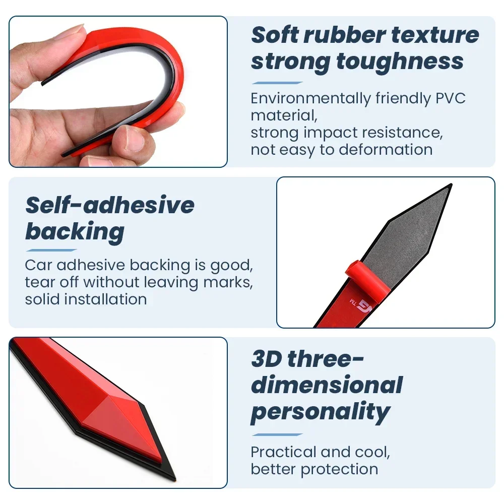 자동차 스크래치 방지 보호대 스티커, 차체 충돌 방지 스트립, 고무 보호 문짝, 백미러 보호 스트립, 1/4 개