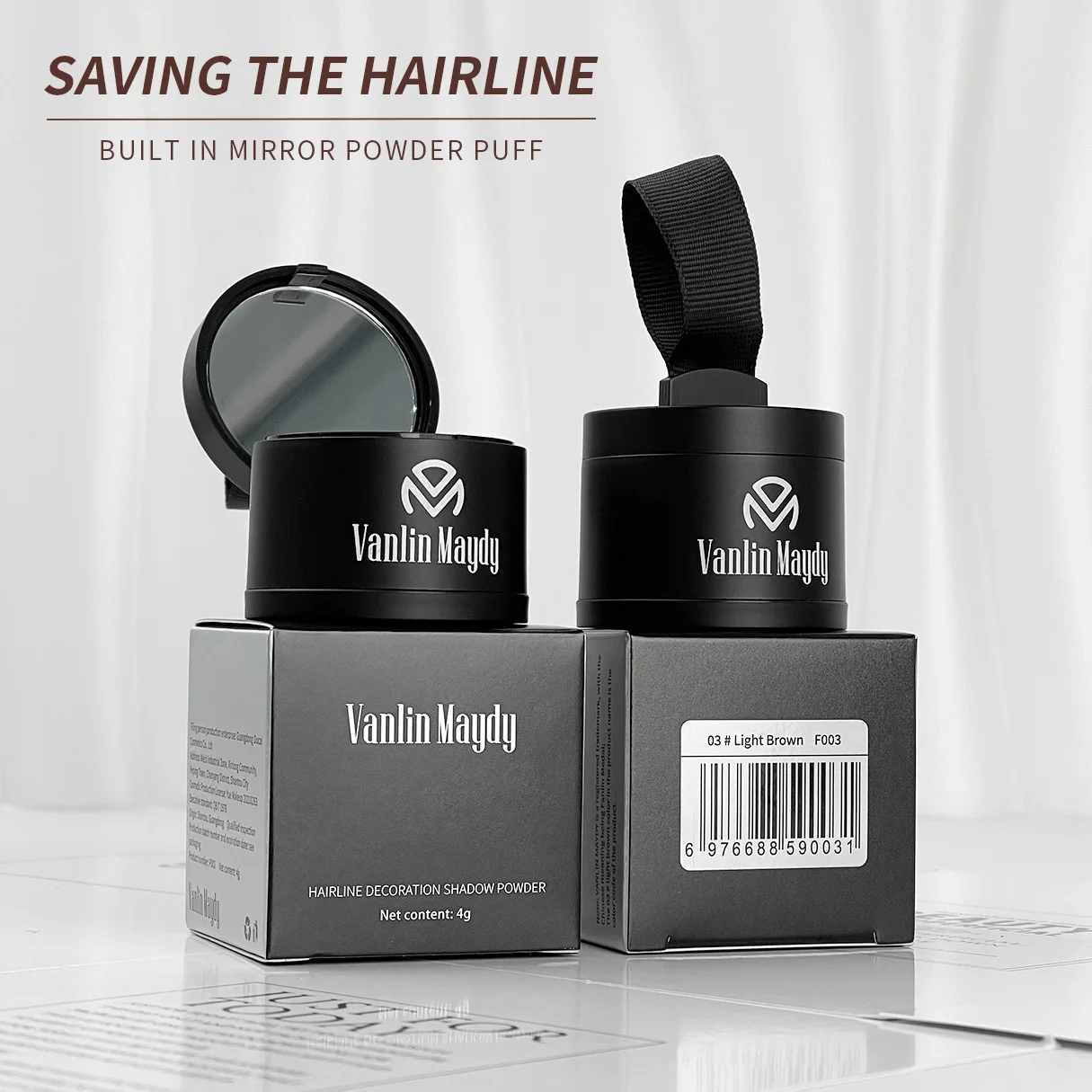 2-in-1 Hairline Powder Duo Set + Eyebrow Pencil – Root Touch-Up for Thinning Hairline & High Forehead,Buildable Coverage,Natural