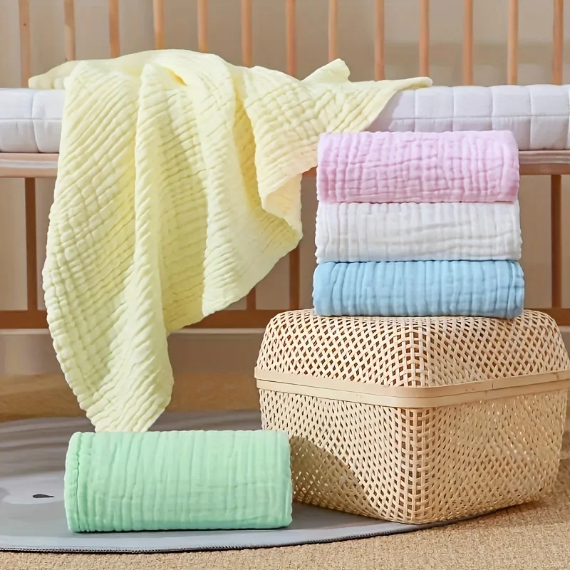 6 Layers Bamboo Cotton Baby Receiving Blanket Infant Kids Swaddle Wrap Blanket Sleeping Warm Quilt Bed Cover Muslin Baby Blanket