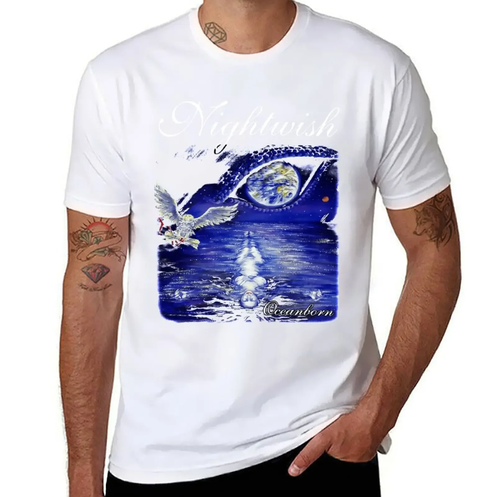 Nightwish Ocean Bornfloor Jansen T-Shirt plus sizes aesthetic clothes plain black men Summer fashion Arrival Cotton Short Sleeve