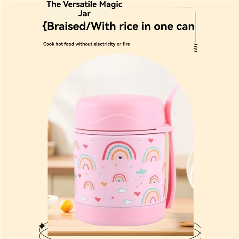 كوب ترمس للحساء سعة 10 أونصة للأطعمة الساخنة للأطفال، مع حاوية طعام معزولة لملعقة، برطمان حراري لطعام الغداء بفم واسع، طراز كاجوال #4