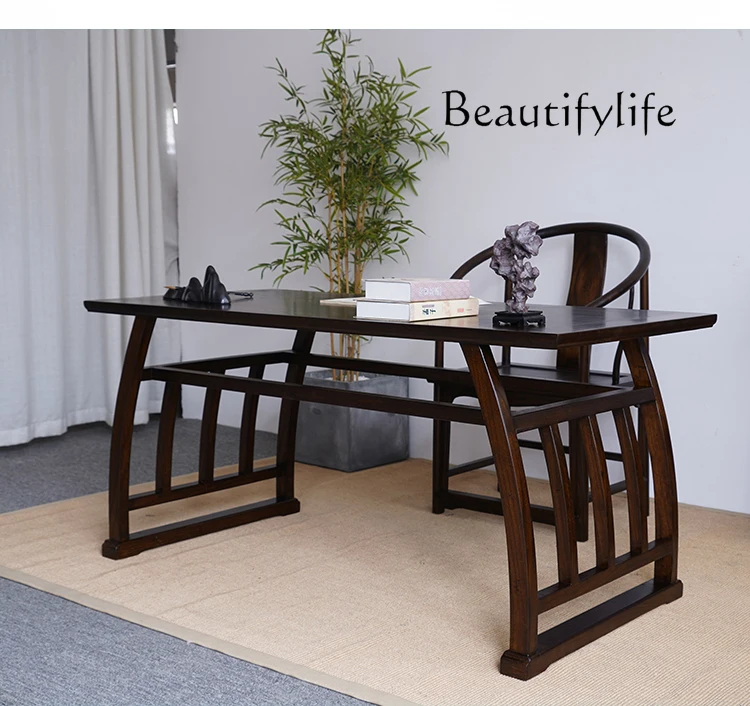 Nordic New Chinese Style Solid Wood Desk Simple Home Zen Study Table