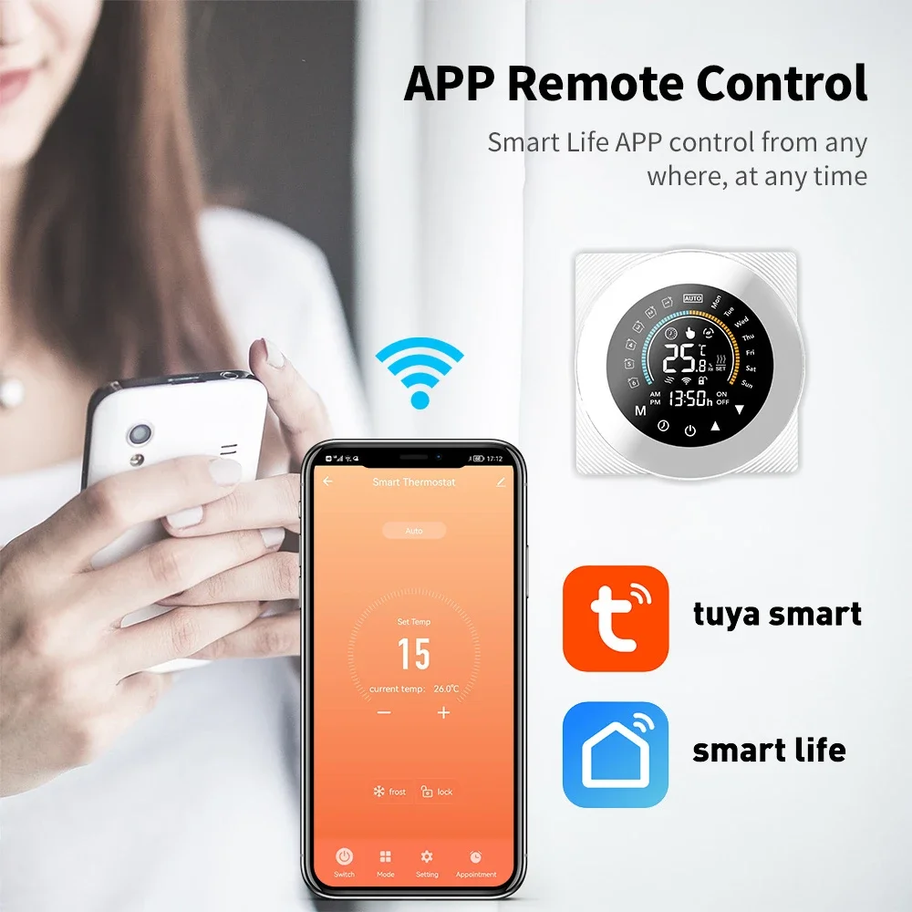 Tuya Smart Life Wifi Thermostat for Water Electric Floor Heating Gas Boiler Temperature Controller Works With Alexa,Google Home