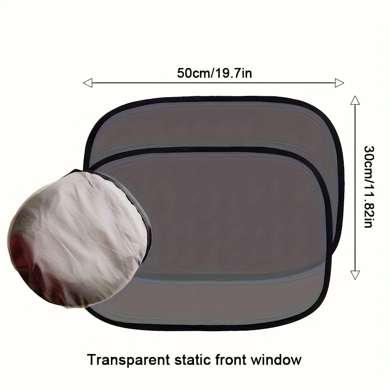 2pcscar sunshade cover, UV-Blocking and heat insulation board, made of electrostatic mesh fabric side sunshade.  Use this