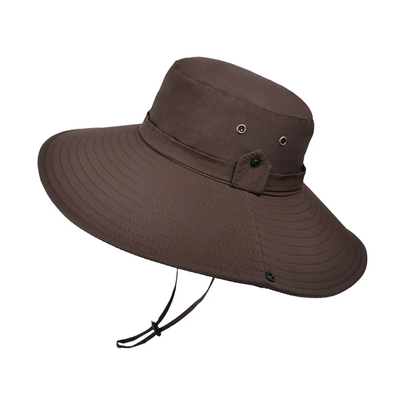 

Men's Long Wide Brim Sun Hat Summer UV Protection Fishing Hat Water-resistant Bucket Hat Male Outdoor Breathable Panama Caps