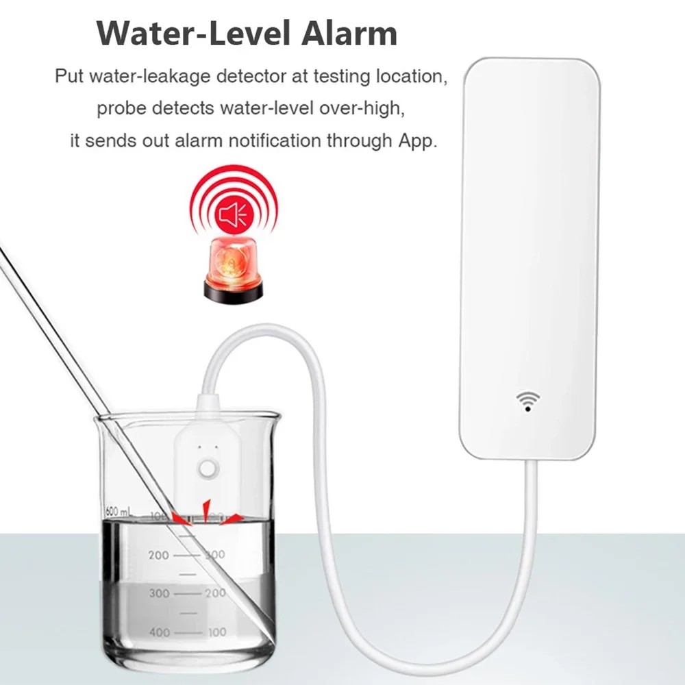 Sensore di perdite d\'acqua Tuya WiFi Zigbee, rilevatore di perdite d\'acqua, avvisi di notifica APP Smartlife, allarme di perdite di allagamento