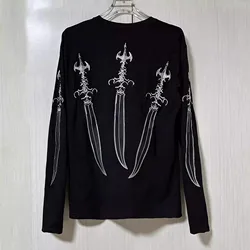 2024 Embroidered THUG CLUB printed long sleeved T-shirt versatile casual base shirt TX1182