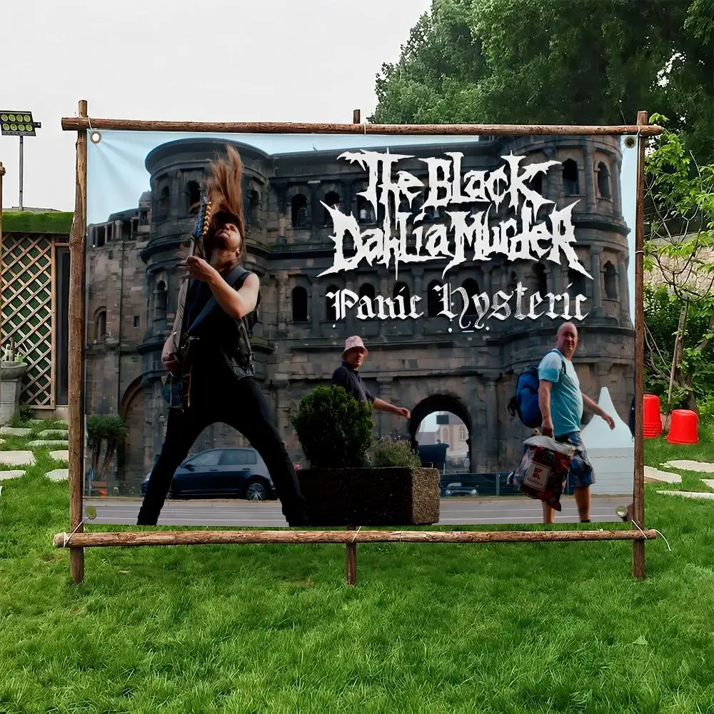 The B-Black D-Dahlias M-Murder Flags Custom Wall Hanging Background Art Banner For Bedroom Home Living Room Outdoor Decor