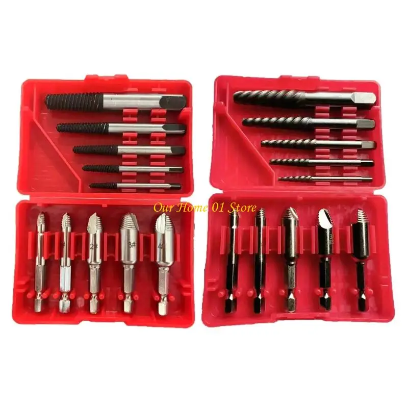 

M4YC 10PCS Extractor Extractor Extractor Tiven Twist Bint Set Обычный наконечник сталь