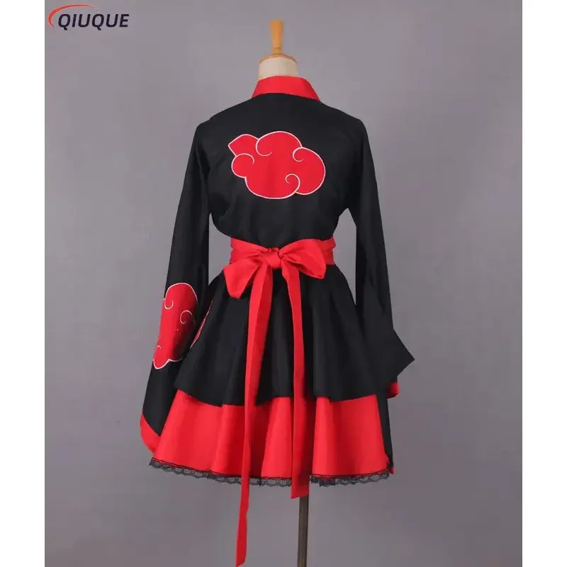 Anime shipppuden sex reversion kimono lolita dress Akatsuki cosplay costume women Japan style dresses