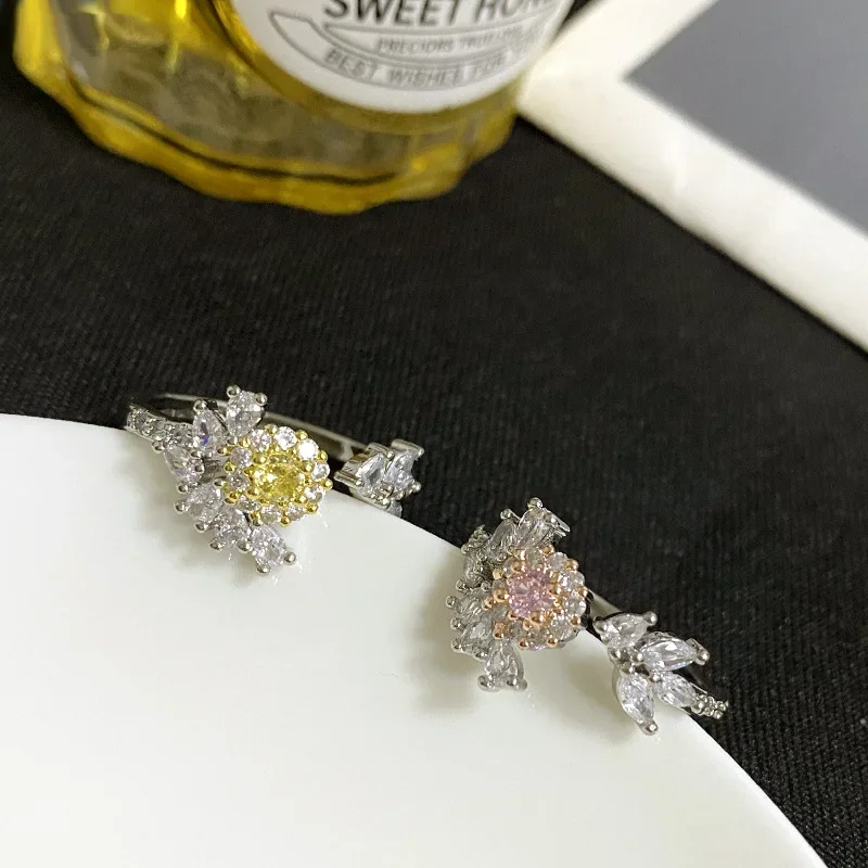 MDLFES Mo!ssan الماس نمط خمر الأحجار الكريمة الملونة مزاجه الصغيرة كبار الشعور الدائري الإناث 18K مطلي #3