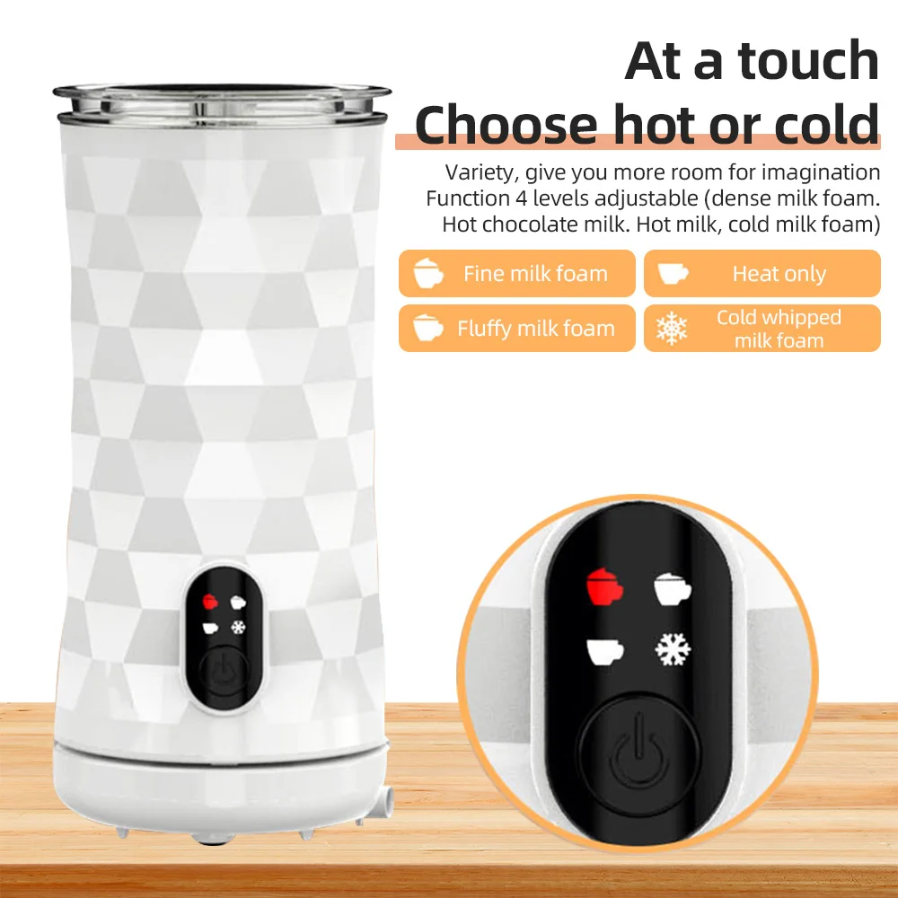 Electric Milk Frother 4-in-1 400W Automatic Hot and Cold Foam Maker and Milk Warmer for Latte / Cappuccinos / Macchiato