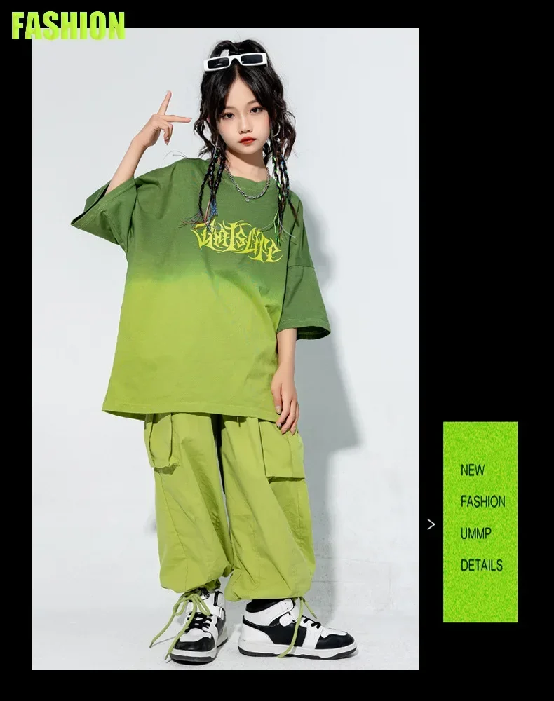 Kinder Street Dance Jazz Dance Mode-Outfit Jungen Mädchen Pailletten Hip-Hop Performance-Set Bühnen-Wettbewerbs-Party-Kleidung – Detail 4