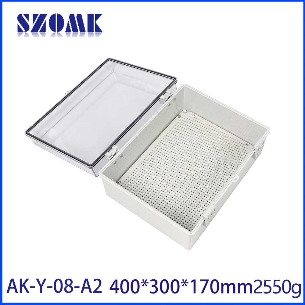 400x300x170mm Wall Mounted Enclosure Moulded Premium Series Abs Polycarbonate Enclosure With Hinge Locking Latch Clear Cover