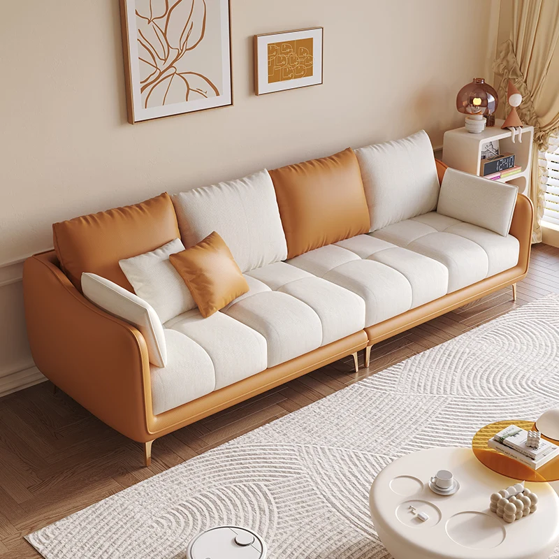 

Orange Back Support Sofas Modern White Large Wooden Couch Sofas Recliner Minimalist Divani Soggiorno Apartment Furniture