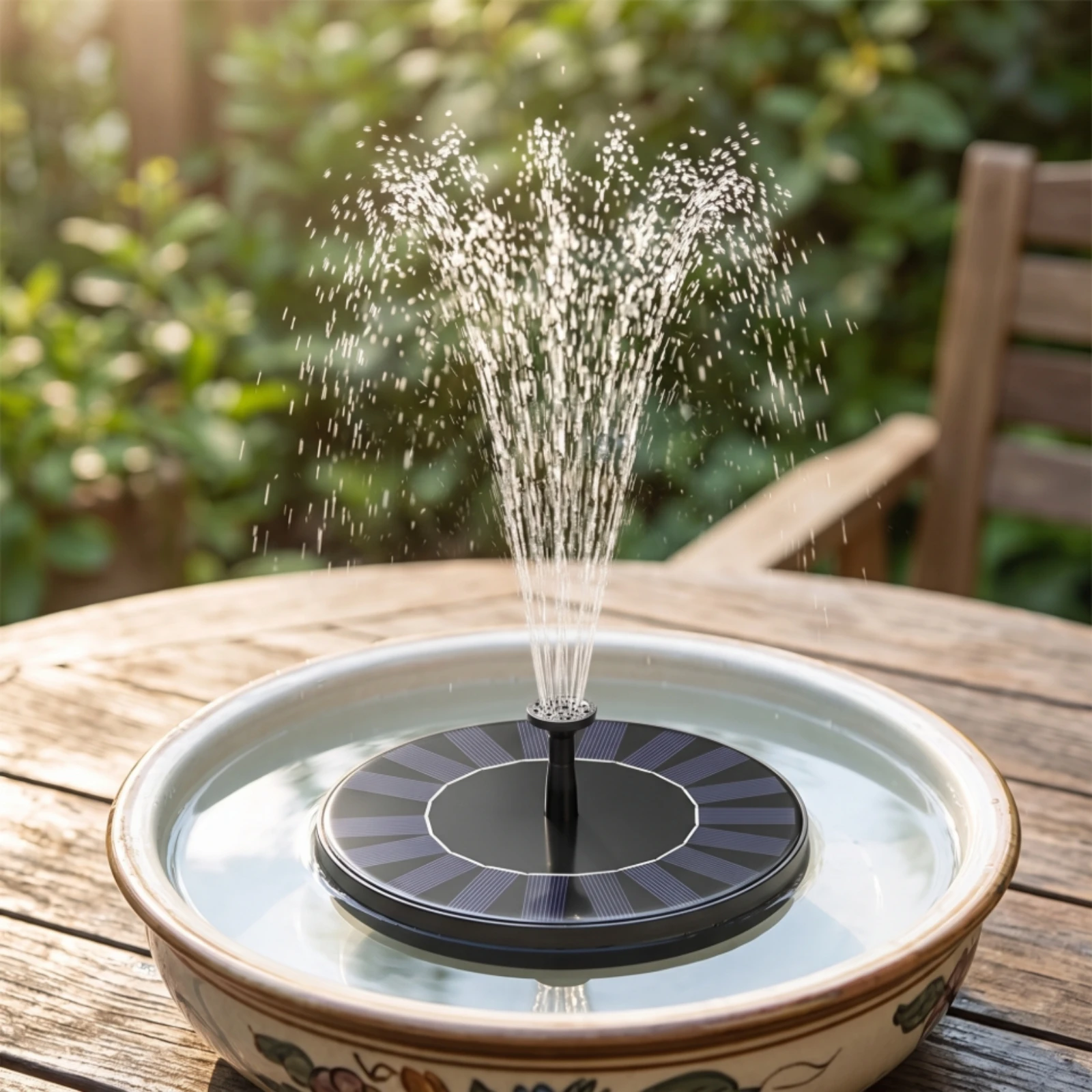 Floating Solar Pond Fountain Pump Circular Solar Floating Pond Aerator Portable Sturdy for Ponds, Birdbaths
