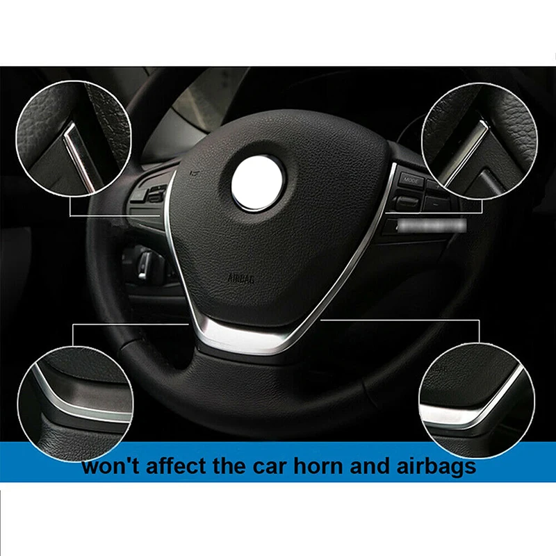 Car Steering Wheel Cover Trim Auto Accessories Silver Fit For BMW 1 3 Series F30 F31 F34 F20 2013 2014 2015 2016 2017 2018