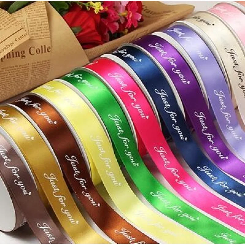 Ribbon customizationCustomized % Polyester satin  ribbon with Logo on merry ribbon