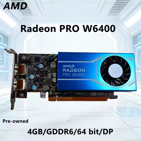 AMD Radeon PRO W6400 4GB GDDR6 Professional Graphics Card RDNA 2 Workstation GPU 50W Low Power PCIe 4.0 for Desktop PC Computer