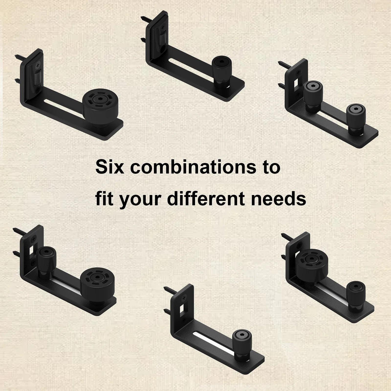 Guida al pavimento a rulli combinata per porte universali nere: liscia, sicura ed elegante