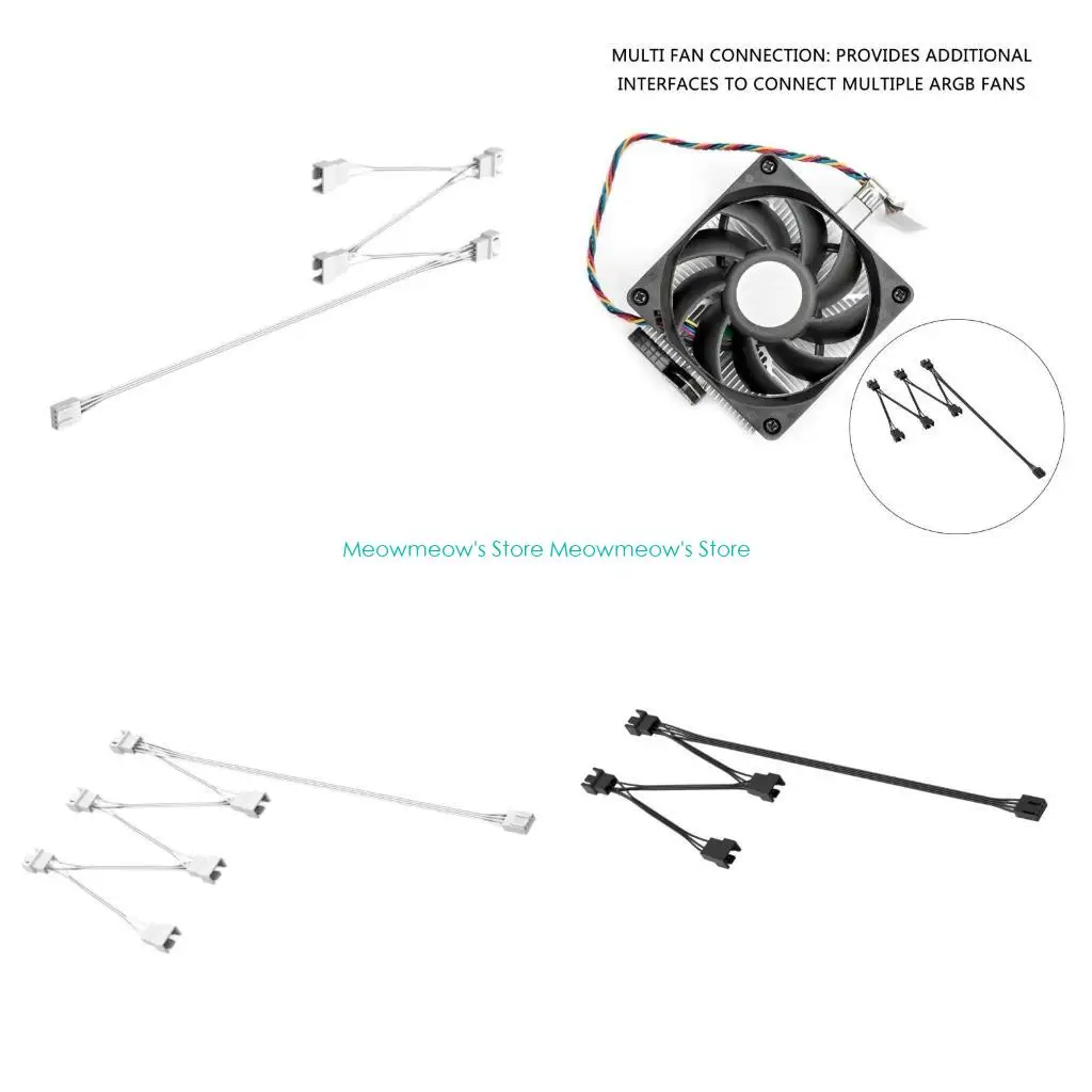 W91A Lunghezza flessibile 4pin PWM Connettori Filo estensione per PC Slitt da ventola raffreddamento