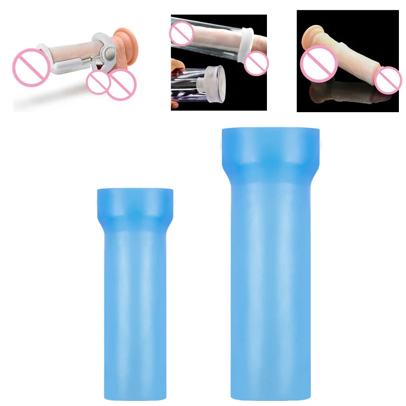 SM Penis Sleeve Extender Enlargement Silicone Glans Protector Cap Replacement Penis Pump Stretcher Clamping Accessories Sex Toys