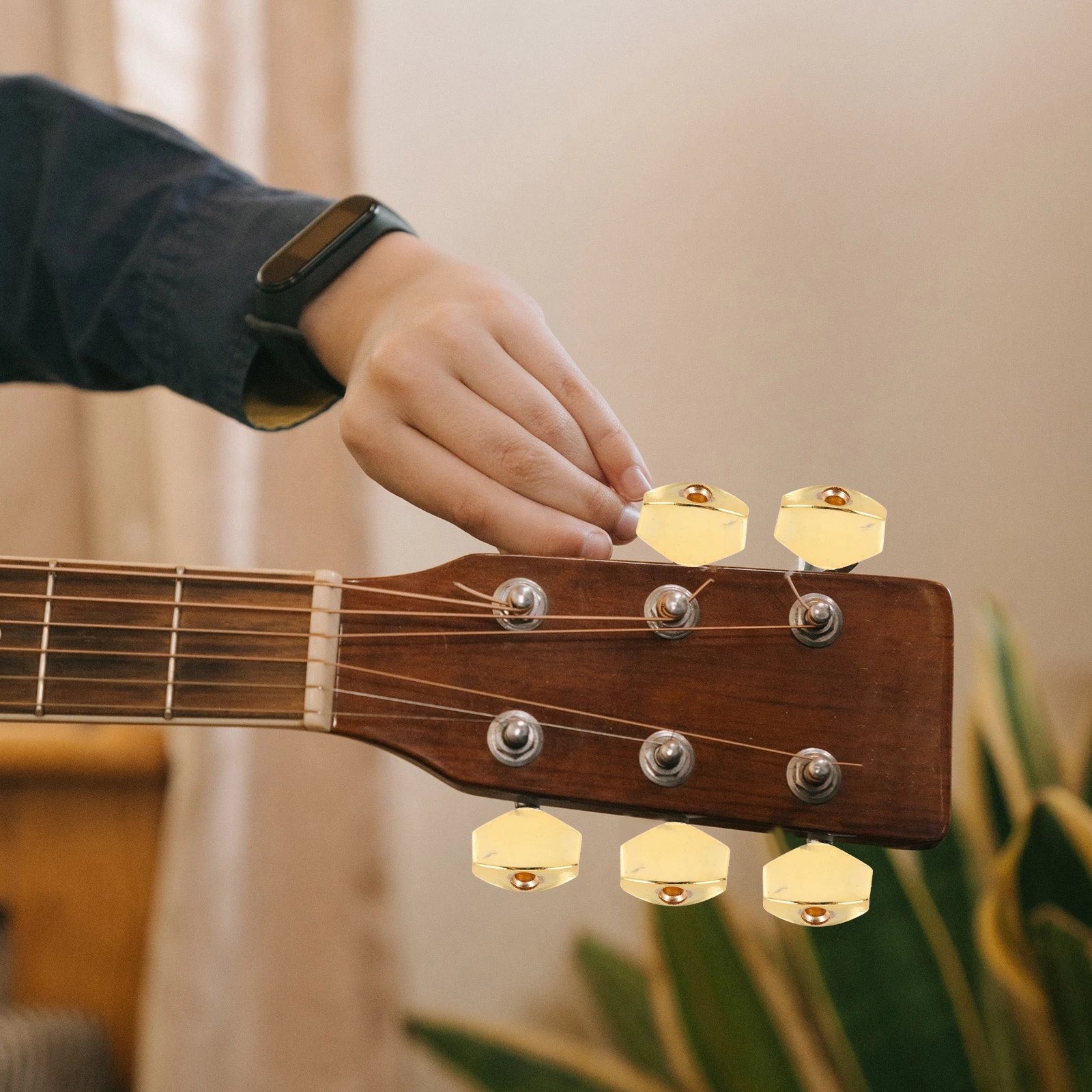 

6Sets Guitar Tuning Handles Sturdy Reliable Folk Tuner Caps Guitar Tuning Knob String Locking Function Accessories